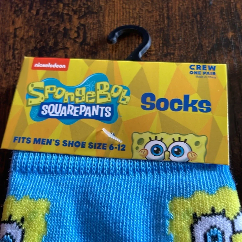 Nickelodeon Men’s Crew Socks Shoe Size 6-12 Sponge Bob Square Pants and Rugrats